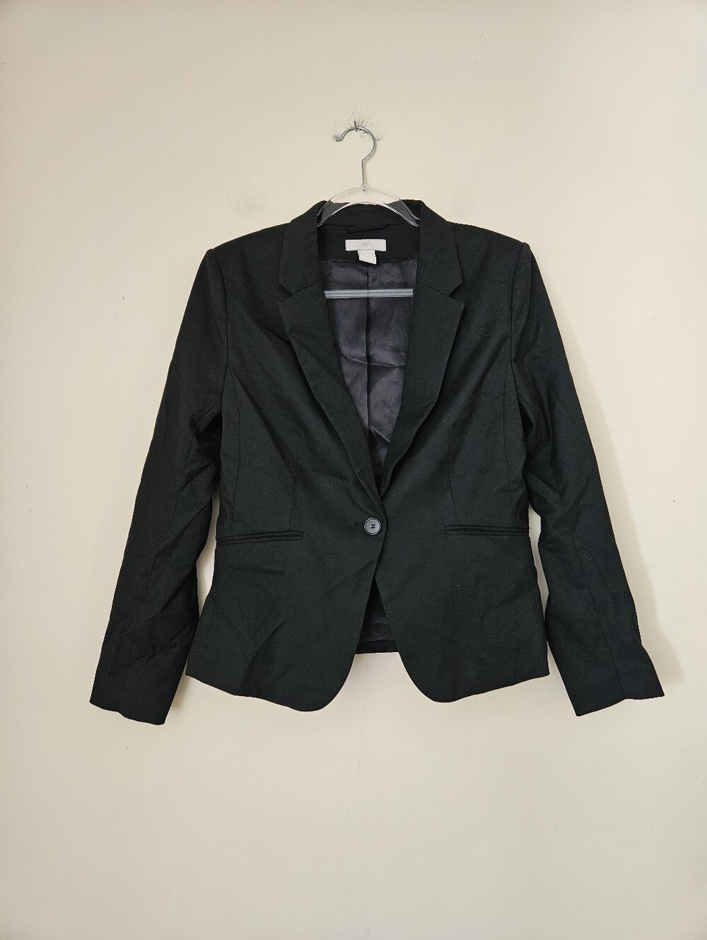 H&M Black Single-Button Women's Blazer, Size 10
